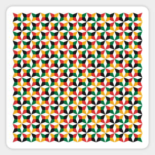 Geometric Diamond Pattern (Rasta Colours) Magnet